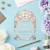 Pastel pink blue floral acrylic invitation acryleinladungen (Insitu (Hochzeit))