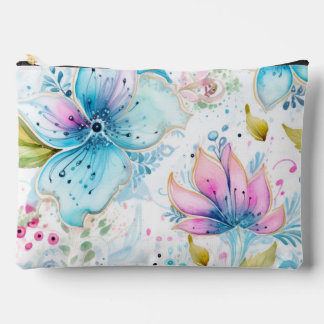 Pastel Pink & Blue Floral Zubehörtasche