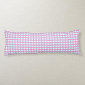 Pastel Pink Blue Gingham Kariert Seitenschläferkissen (Rückseite)