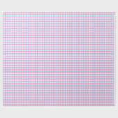 Pastel Pink Blue Gingham Karierter Karo Geschenkpapier (Flach)