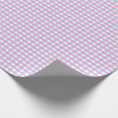 Pastel Pink Blue Gingham Karierter Karo Geschenkpapier (Ecke)