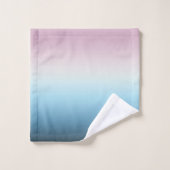 Pastel Pink & Blue Gradient Indigo Rose Ombre Badhandtuch Set (Waschlappen)