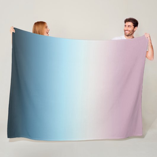 Pastel Pink & Blue Gradient Indigo Rose Ombre Fleecedecke (Beispiel)