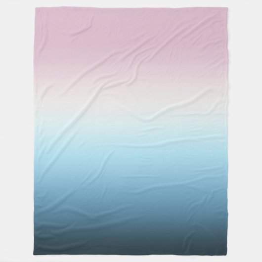 Pastel Pink & Blue Gradient Indigo Rose Ombre Fleecedecke (Vorderseite)