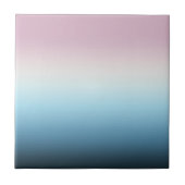 Pastel Pink & Blue Gradient Indigo Rose Ombre Fliese (Vorderseite)