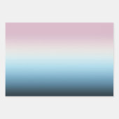 Pastel Pink & Blue Gradient Indigo Rose Ombre Geschenkpapier Set (Vorderseite 3)