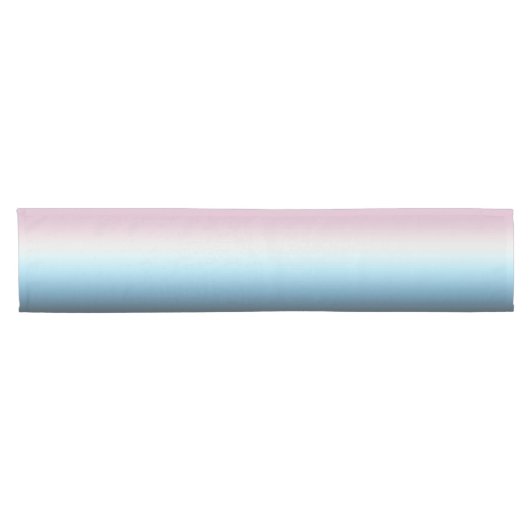 Pastel Pink & Blue Gradient Indigo Rose Ombre Kurzer Tischläufer (Horizontal)