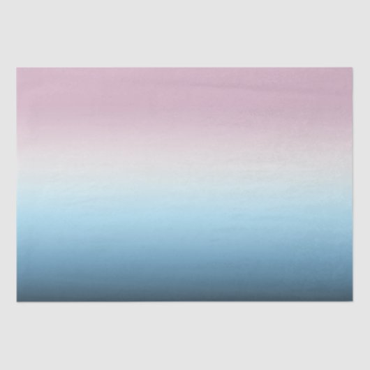 Pastel Pink & Blue Gradient Indigo Rose Ombre Seidenpapier (Vorderseite)
