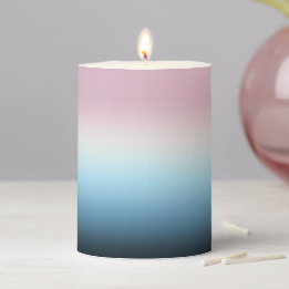 Pastel Pink & Blue Gradient Indigo Rose Ombre Stumpenkerze
