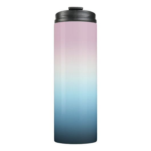 Pastel Pink & Blue Gradient Indigo Rose Ombre Thermosbecher (Vorderseite)