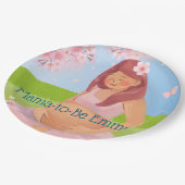 Pastel Pink Blue Green Mama-to-Be Baby Dusche Pappteller (Schrägansicht)