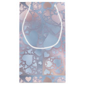 Pastel Pink Blue Heart Pattern Glossy Print Kleine Geschenktüte (Rückseite)