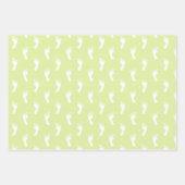 PASTEL PINK BLUE LIME GREEN ROWS OF BABY FEED GESCHENKPAPIER SET (Vorderseite 3)