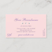 Pastel Pink Blue Ombre Sparkling Diamonds Initiale Visitenkarte (Rückseite)