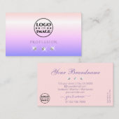 Pastel Pink Blue Ombre Sparkling Diamonds Logo hin Visitenkarte (Vorne/Hinten)