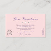 Pastel Pink Blue Ombre Sparkling Diamonds Logo hin Visitenkarte (Rückseite)
