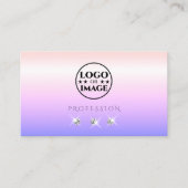 Pastel Pink Blue Ombre Sparkling Diamonds Logo hin Visitenkarte (Vorderseite)