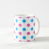 Pastel Pink Blue Polka Dot Pattern Kaffeetasse (VorderseiteRechts)