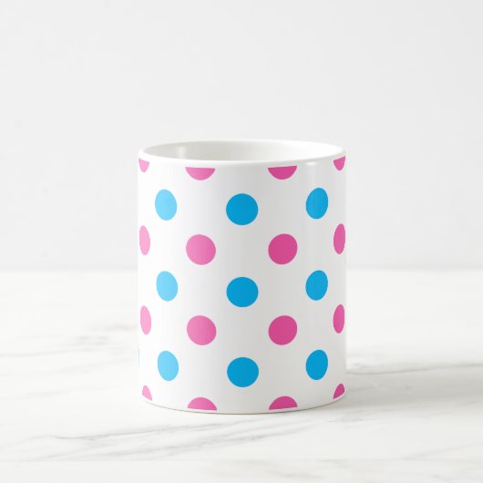 Pastel Pink Blue Polka Dot Pattern Kaffeetasse (Mittel)