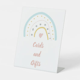 Pastel Pink Blue Rainbow Karten und Geschenke Gebu Sockelschild