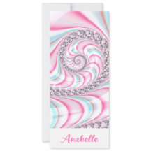 Pastel Pink Blue Spiral Fraktal Lesezeichen