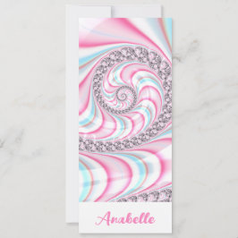 Pastel Pink Blue Spiral Fraktal Lesezeichen