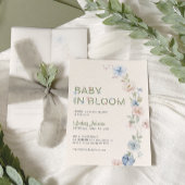 Pastel Pink Blue Spring Baby in Bloom Baby Dusche Einladung
