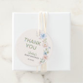 Pastel Pink Blue Spring Baby in Bloom Baby Dusche Geschenkanhänger (Beispiel)