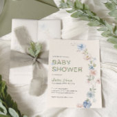 Pastel Pink Blue Spring Floral Baby Dusche Einladung