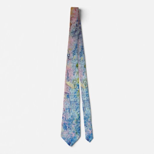 Pastel Pink Blue Yellow Textured Modern Abstract Krawatte (Vorderseite)
