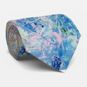 Pastel Pink Blue Yellow Textured Modern Abstract Krawatte (Gerollt)