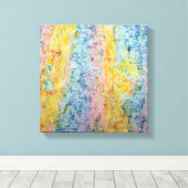 Pastel Pink Blue Yellow Textured Modern Abstract Leinwanddruck (Insitu (Holzboden))