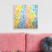 Pastel Pink Blue Yellow Textured Modern Abstract Leinwanddruck (Insitu (Wohnzimmer))