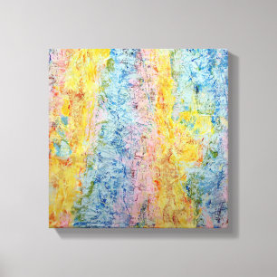 Pastel Pink Blue Yellow Textured Modern Abstract Leinwanddruck