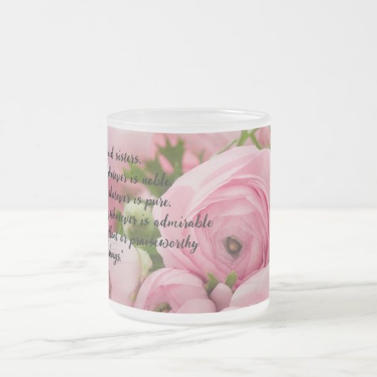 Pastel Pink Blume Bibel Verse Mattglastasse (Mittel)