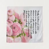 Pastel Pink Blume Bibel Verse Wandteppich (Vorderseite (Horizontal))