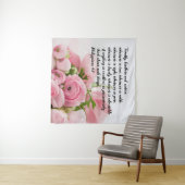 Pastel Pink Blume Bibel Verse Wandteppich (Beispiel (Horizontal))