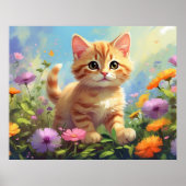 *~* Pastel Pink Blume Kitty 5:4 Kätzchen AP68 Poster (Vorne)