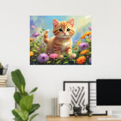 *~* Pastel Pink Blume Kitty 5:4 Kätzchen AP68 Poster (Heimbüro)