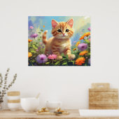 *~* Pastel Pink Blume Kitty 5:4 Kätzchen AP68 Poster (Küche)