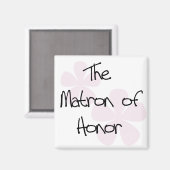 Pastel Pink Blume Matron of Honour Magnet (Vorderseite/Rückseite)