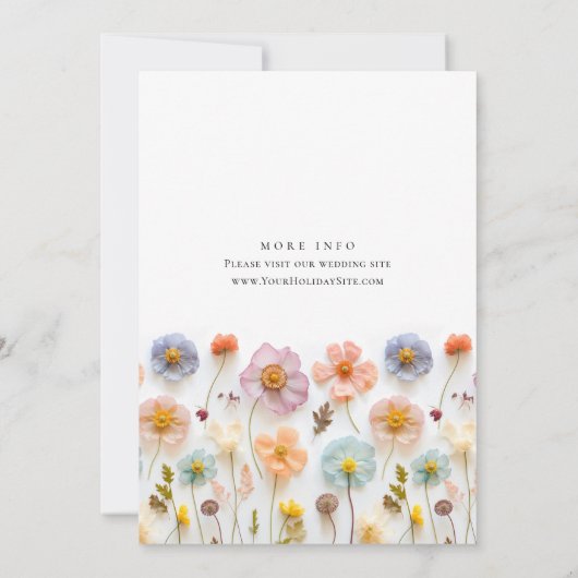 Pastel Pink Blush Boho Wild Blume Kinderdusche Einladung (Rückseite)