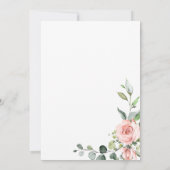 Pastel Pink Blush Rose Botanische Hochzeit mit flo Einladung (Rückseite)