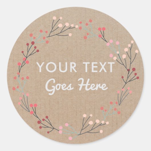 Pastel Pink Blush Rose Botanisches Blumenlabel Runder Aufkleber (Vorderseite)