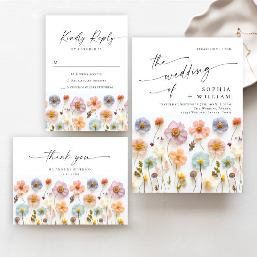 Pastel Pink Bohemische Wildblumen Beratung & Wünsc Poster