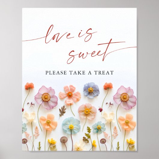 Pastel Pink Bohemische Wildblumen Datum Nacht Idee Poster (Vorne)