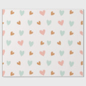 Pastel Pink Boho Hearts Valentine Geschenkpapier (Flach)