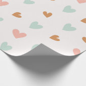 Pastel Pink Boho Hearts Valentine Geschenkpapier (Ecke)
