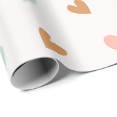 Pastel Pink Boho Hearts Valentine Geschenkpapier (Rolleneckpunkt)