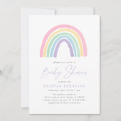 Pastel Pink Boho Rainbow Baby Dusche Einladung (Vorderseite)